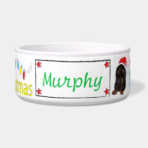 Comedero Navidades Dachshund Tazón de Mascota Muñeca Pequ