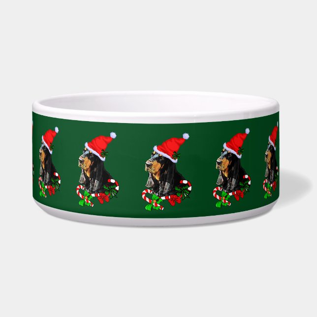 Comedero Navidades de Black and Tan Coonhound (Frente)