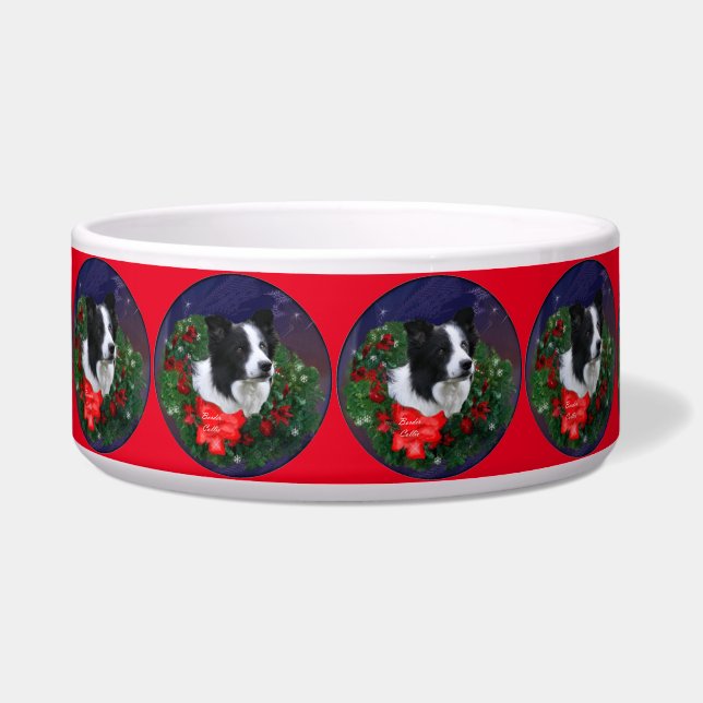 Comedero Navidades de Border Collie (Frente)