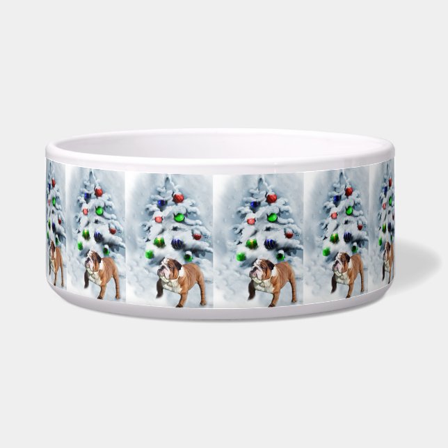 Comedero Navidades de Bulldog de Inglaterra (Frente)