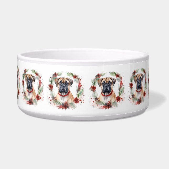 Comedero Navidades de bullmastiff Wreath Festimes Pup (Frente)