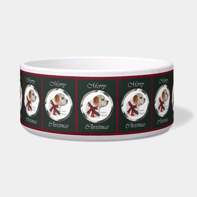 Comedero Navidades de Clumber Spaniel Dog Bowl (Frente)
