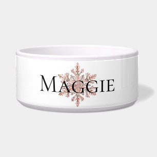 Comedero Navidades de copos de nieve de oro Rosa