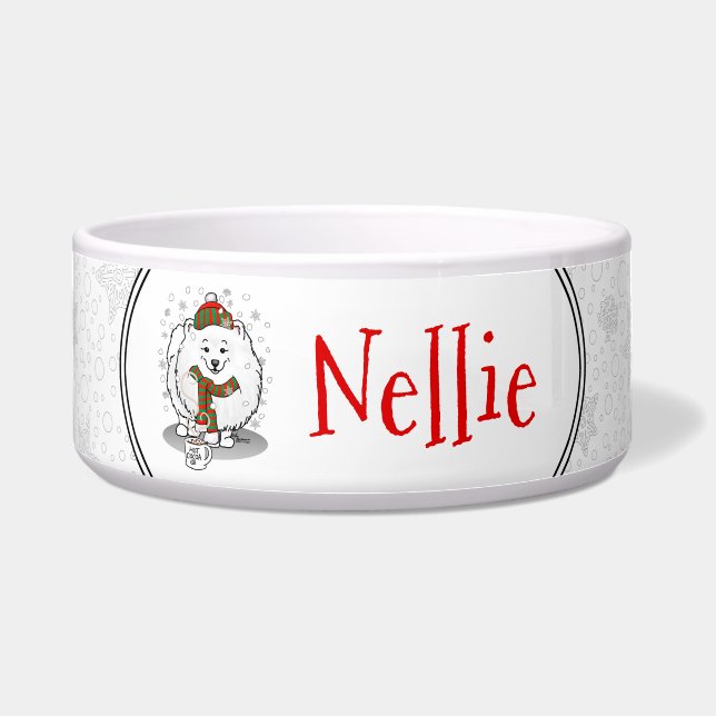 Comedero Navidades de invierno Cuta de Nieve de Perro Pomer (Frente)