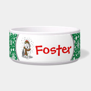 Comedero Navidades de invierno Viejo perro pastor inglés gr
