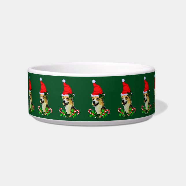 Comedero Navidades de Pembroke Welsh Corgi (Frente)