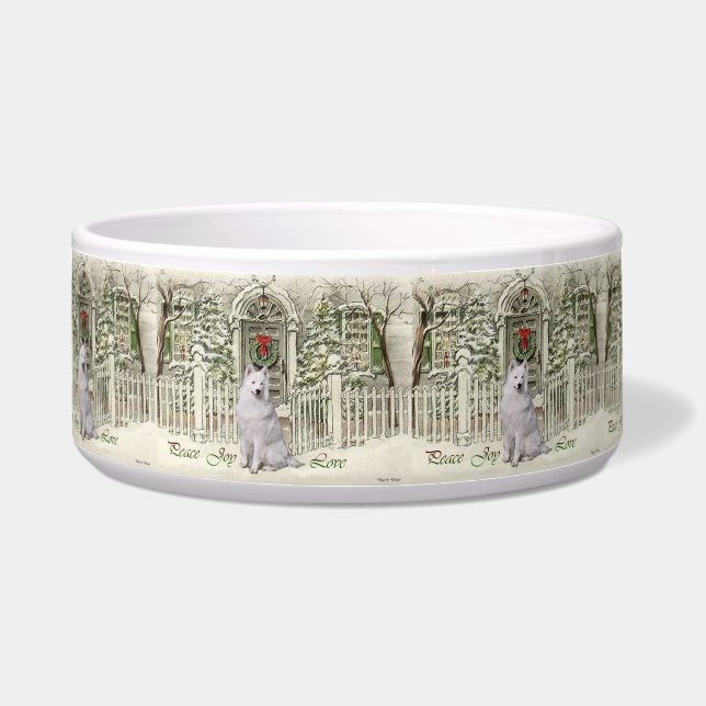 Comedero Navidades de Samoyed (Frente)