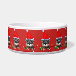 Comedero Navidades de Schnauzer Puppy en miniatura