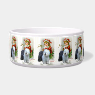Comedero Navidades de Sheepdog ingleses viejos