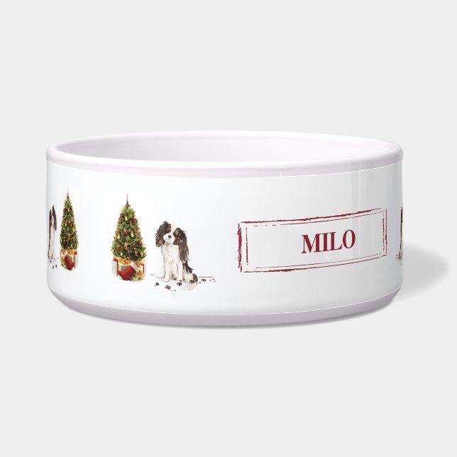 Comedero Navidades divertidos de Tri-Color King Charles Spa (Izquierda)