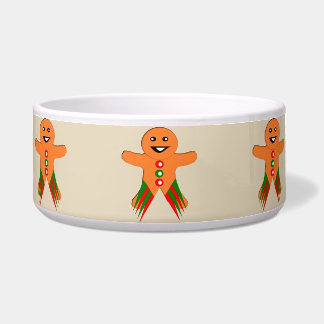 Comedero Navidades Fiesta Gingerbread Man Pet Bowl (Frente)