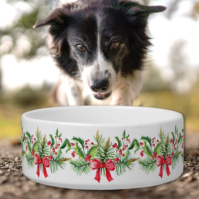 Comedero Navidades garland bayas mascota del arco rojo (Subido por el creador)