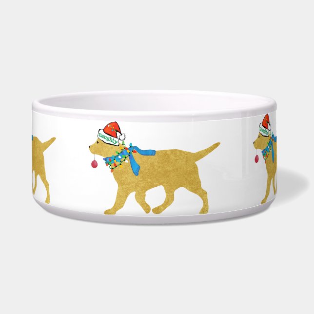 Comedero Navidades Golden Retriever Naugher pero agradable (Frente)