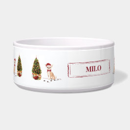 Comedero Navidades graciosos de Chihuahua con un árbol