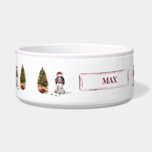 Comedero Navidades graciosos de Cocker Spaniel con árbol