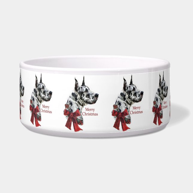 Comedero Navidades Harlequin Great Dane (Frente)
