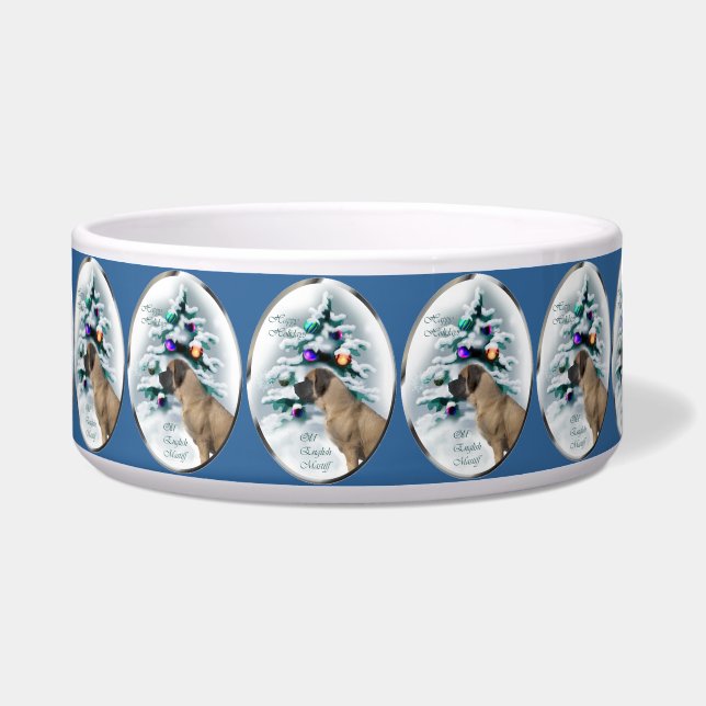 Comedero Navidades Mastiff de Inglaterra (Frente)