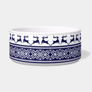 Comedero Navidades, Perro blanco y azul escandinavo