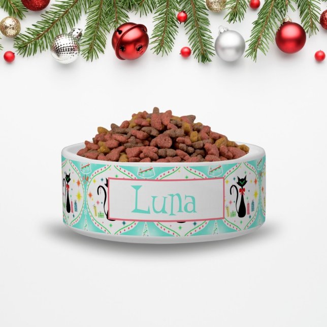 Comedero Navidades retro nombre Mascota de gatos siameses O (Subido por el creador)