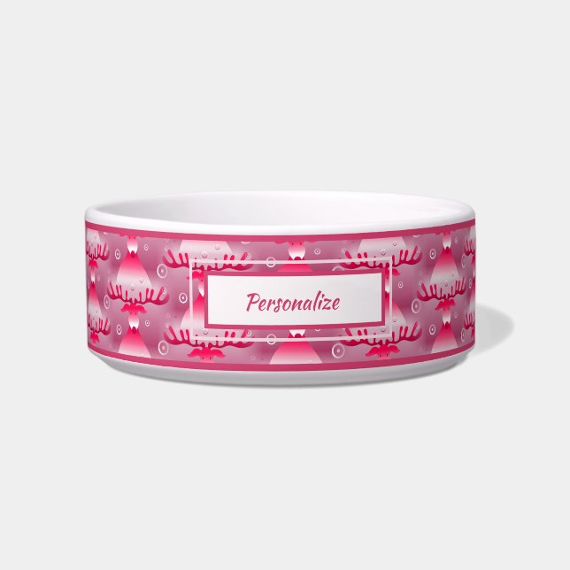 Comedero Navidades Rudolph Perro de gato de reno de nariz r (Frente)