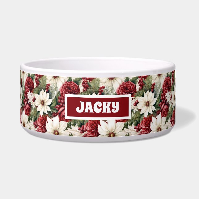 Comedero Navidades rusos de época Flores dejan perro (Frente)