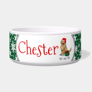 Comedero Navidades Santa Claus Golden Retriever Dog Cute