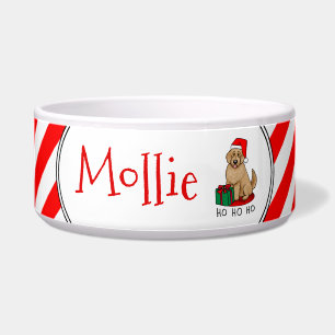 Comedero Navidades Santa Goldendoodle (rojo dorado) Cute de