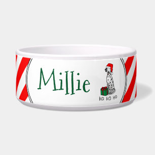 Comedero Navidades Santa Hat Dalmatian Dog (negro 1) Cute