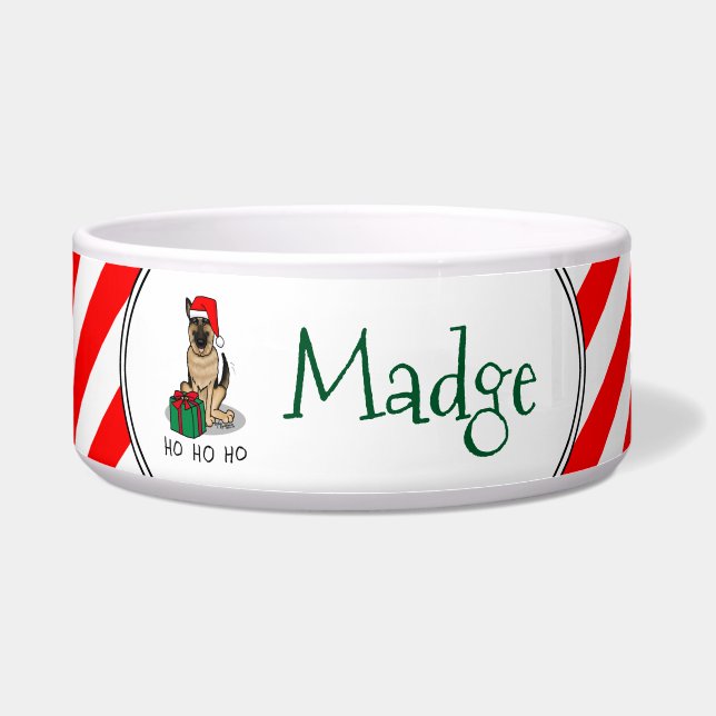 Comedero Navidades Santa Hat German Shepherd Dog Cute (Frente)