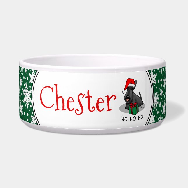 Comedero Navidades Santa Hat Scottish Terrier (negro) (Frente)