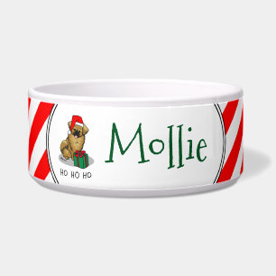 Comedero Navidades Santa Hat Tibetan Spaniel (Brown Cute)