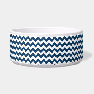 Comedero Navy Zigzag, Navy Chevron, patrón geométrico
