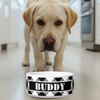 Comedero Negrita Búfalo Blanco Negro Tapa Patrón Nombre Per