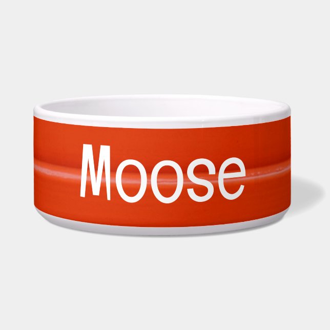 Comedero Negrita Metalizado Textura roja Tazón de mascota c (Frente)