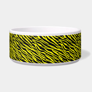 Comedero Neon Yellow y Black Zebra Stried