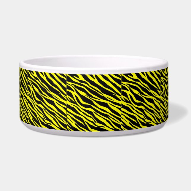 Comedero Neon Yellow y Black Zebra Stried (Frente)