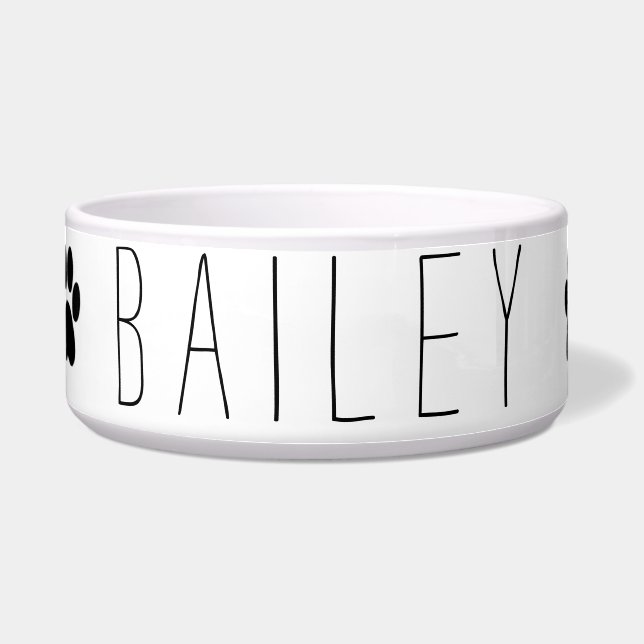 Comedero Nombre con la impresión de la pata (Frente)