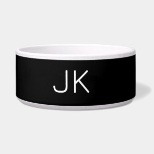 Comedero nombre de iniciales minimalistas de personalizable