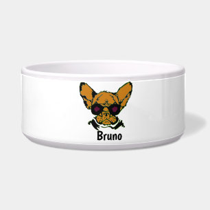Comedero Nombre de mascota gruñón personalizado con foto de