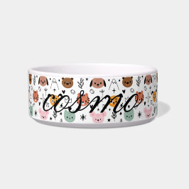 Comedero Nombre de Mascota Personalizado Estampado Animal E