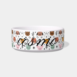 Comedero Nombre de Mascota Personalizado Estampado Animal M