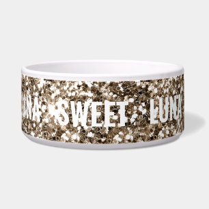 Comedero Nombre de perro Glittery Sweet Luna femenino y bri