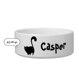 Comedero Nombre de Personalizado de topo de gato negro dive
