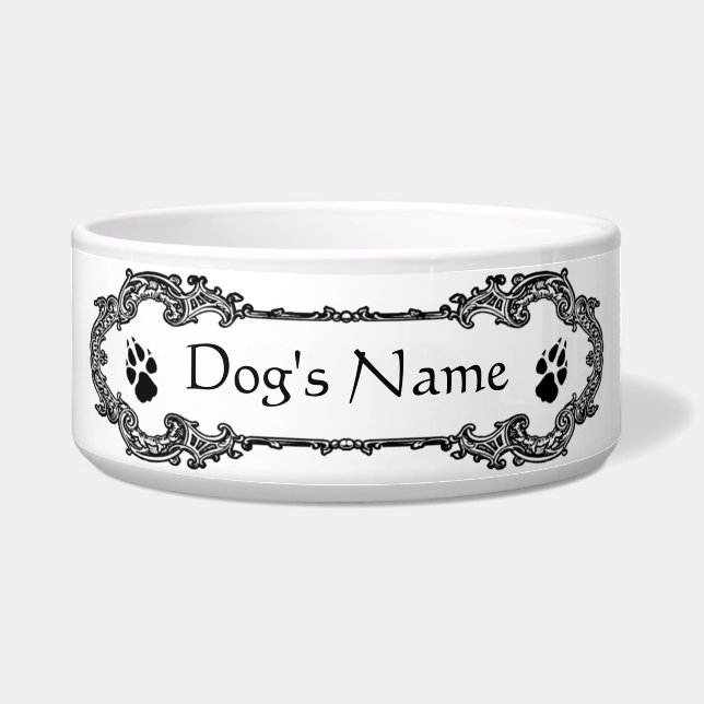 Comedero Nombre del perro, personalizado (Frente)