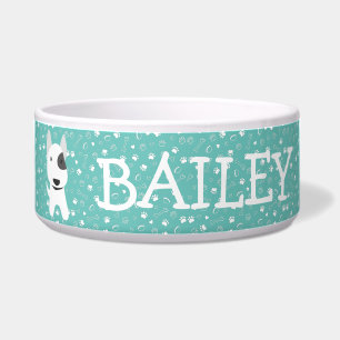 Comedero Nombre del Personalizable de perro de Cute Bull Te