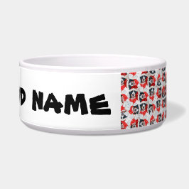 Comedero Nombre Divertido de Montaña de Berna Patrón de Nav