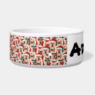 Comedero Nombre Divertido de Shiba Inu Patrón de Navidad