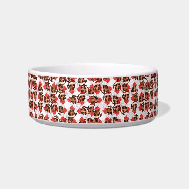 Comedero Nombre Divertido para Dachshund de Pelo Rizado Nav (Izquierda)