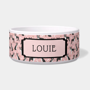 Comedero Nombre personalizado Boston Terrier Bones y Paws D