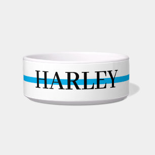 Comedero Nombre personalizado con hoja azul de la marina